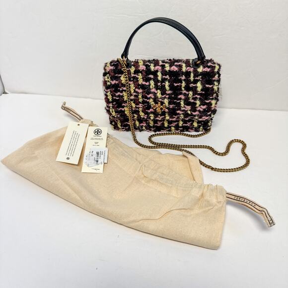 Tory Burch New Mini Kira Tweed Top Handle Chain Wallet Crossbody - Picture 3 of 16